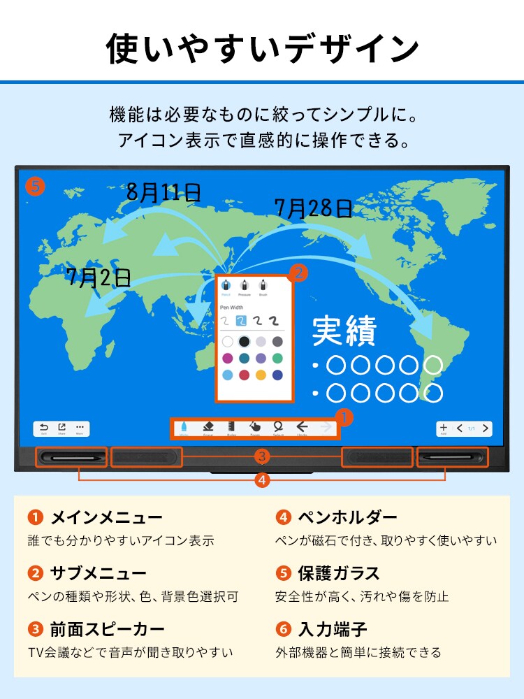 電子黒板 75V型 4K IB-75UHD02B【代引き不可】2