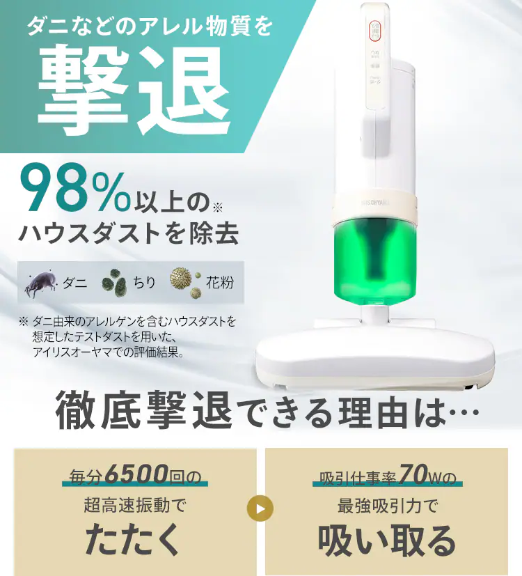 布団クリーナー ふとん掃除機 コード式 たたき毎分6500回 FCA-13-C1