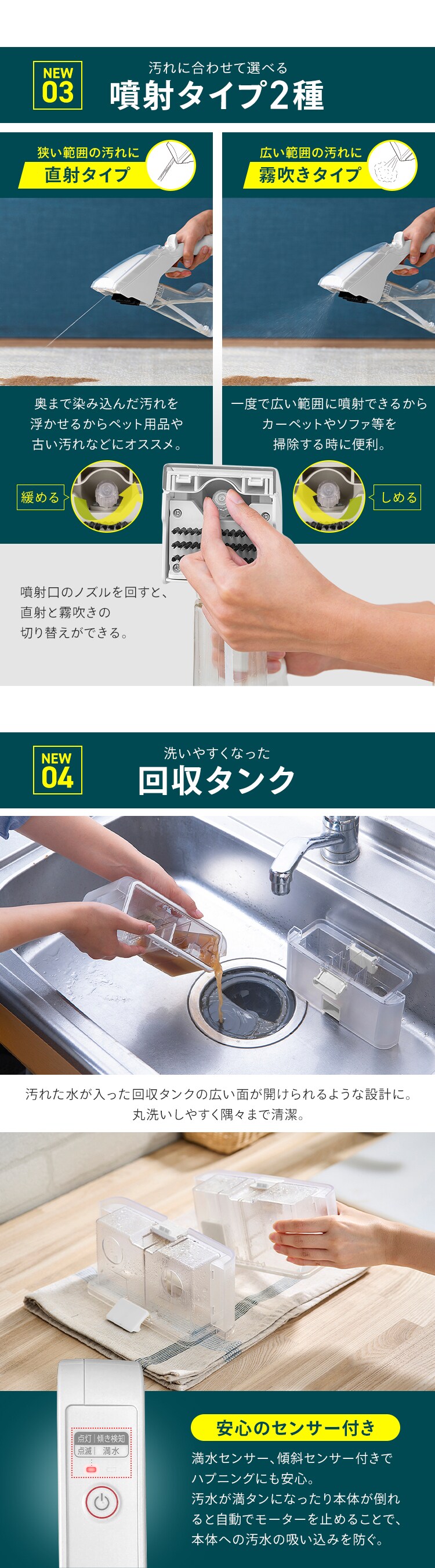 コードレスリンサークリーナー RNSK-B400D-W ホワイト5