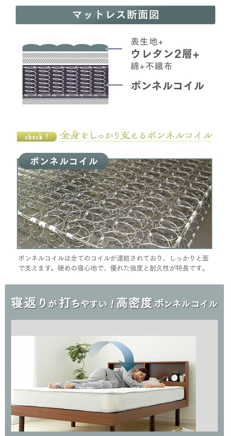 棚・コンセント付きフロアベッド シングル SFBD-S 全3色【プラザセレクト】13