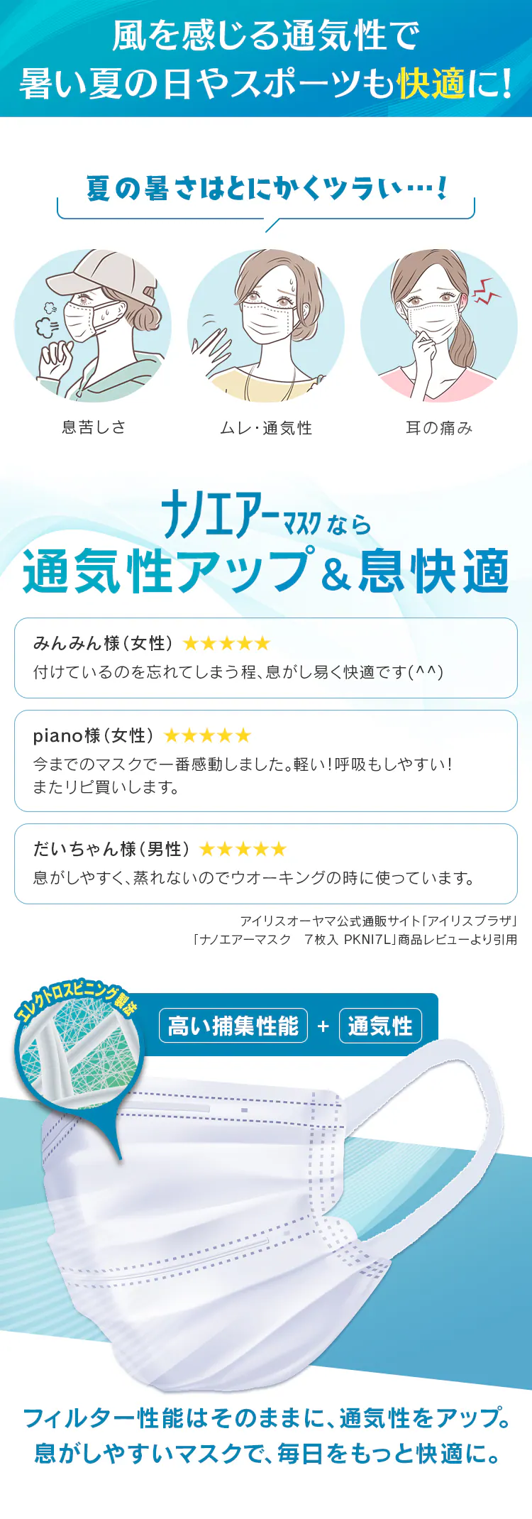 ≪21%OFF≫【50枚】 日本製 ナノエアー マスク ふつうサイズ1