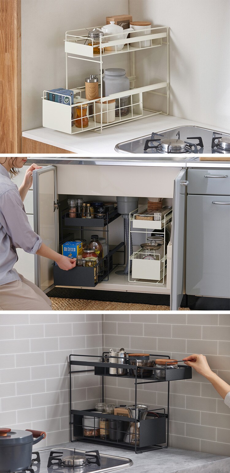 シンク下引き出しラックスリム SSR-200 ブラック0