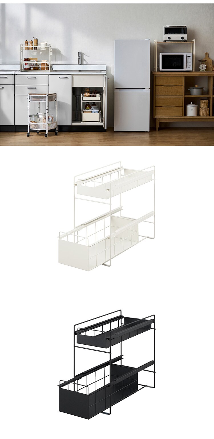 シンク下引き出しラックスリム SSR-200 ブラック1