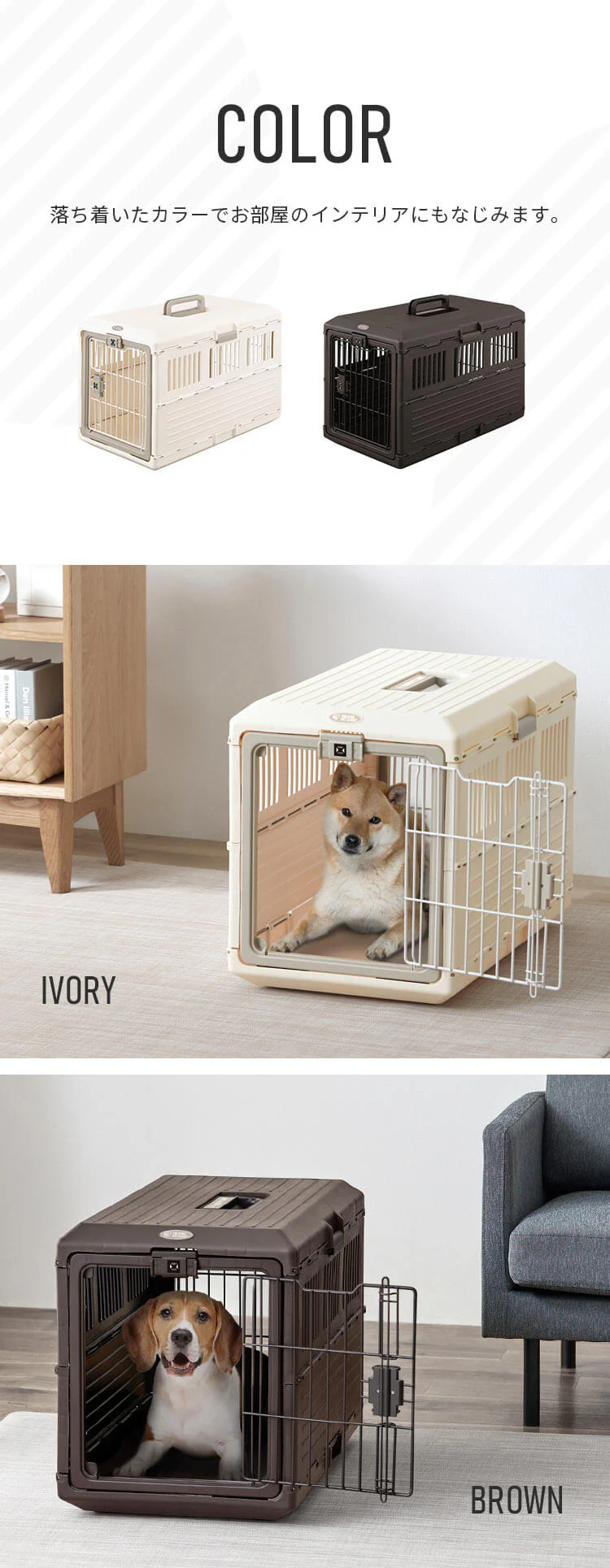 【今なら!ジャーキーおまけ付き選べる】折りたたみペットキャリー FC-670 アイボリー6