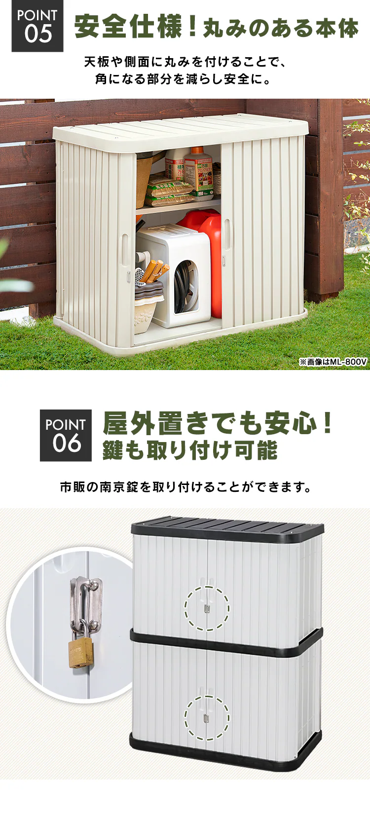 物置 小型 ミニロッカー ML-1200V ブラック/グレー 5