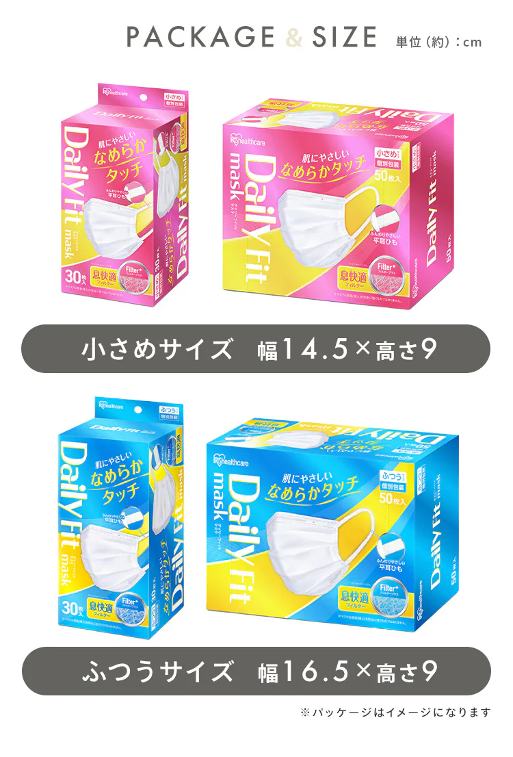 【2個セット】DAILY FIT MASK なめらかタッチ 50枚入 PK-DH50 ホワイト 全2種2