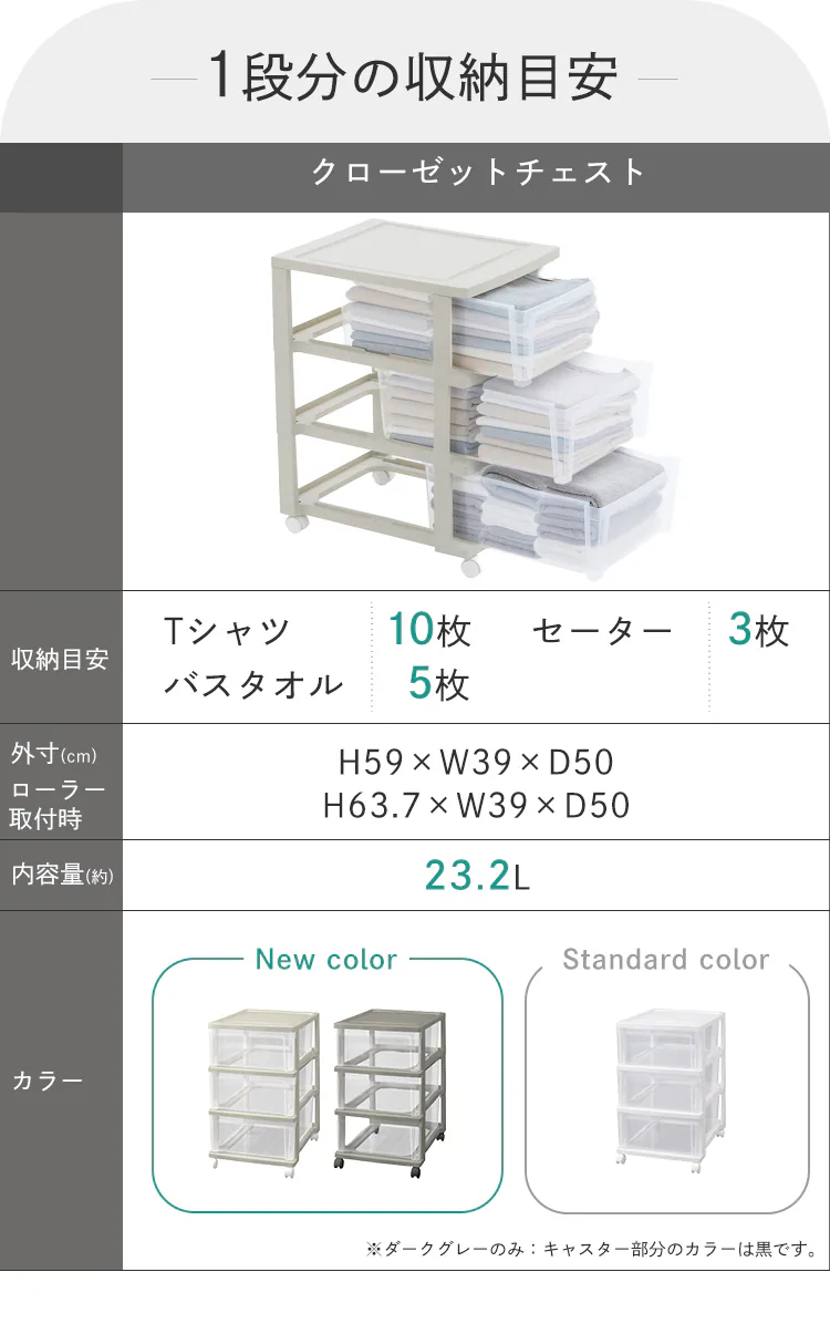【完売品】クローゼットチェスト NSCLZ503 ホワイト/クリア1