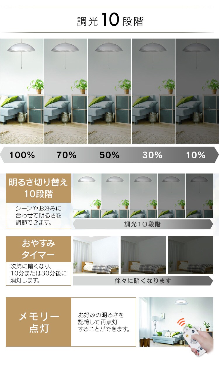 LED ペンダントライト 6畳 調光 工具・工事不要 リモコン付き 5年保証 PL6D-YA27