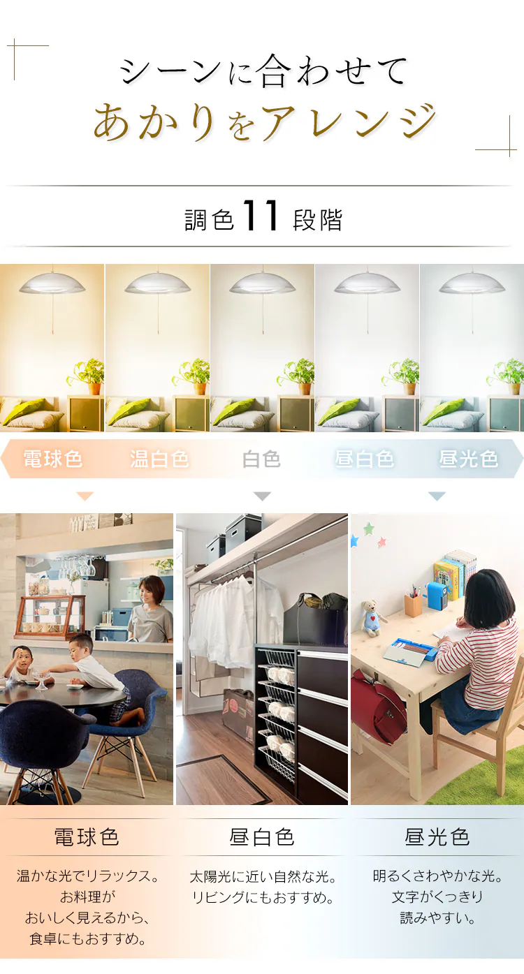 LED ペンダントライト 6畳 調光 調色 工具・工事不要 リモコン付き 5年保証 PL6DL-YA29