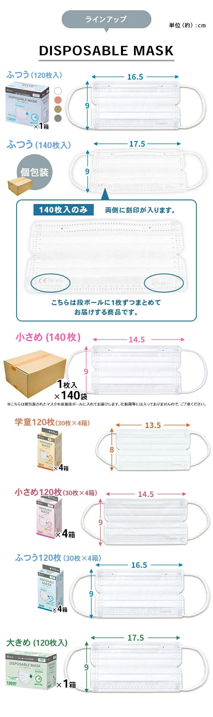 【120枚】 DISPOSABLE マスク ふつうサイズ ピンクベージュ3