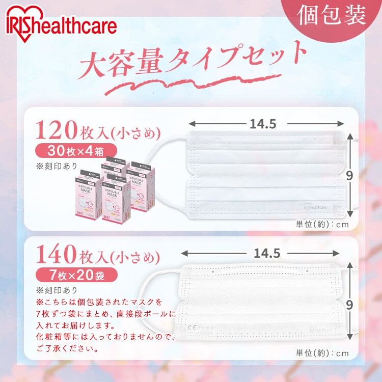【120枚】DISPOSABLE プリーツマスク 全3サイズ4