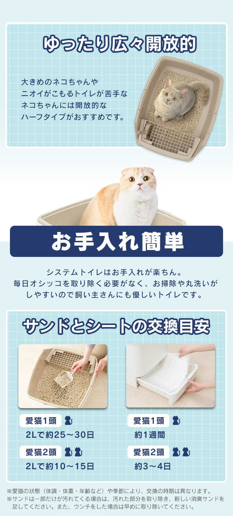 ＼約1か月分のスターターセット／ラクリーン 消臭システムトイレ オープンタイプ ホワイト/ベージュ RSTO-50 (消臭サンド 木砂（大きめ）2.2L/消臭シート 4枚 付属）1