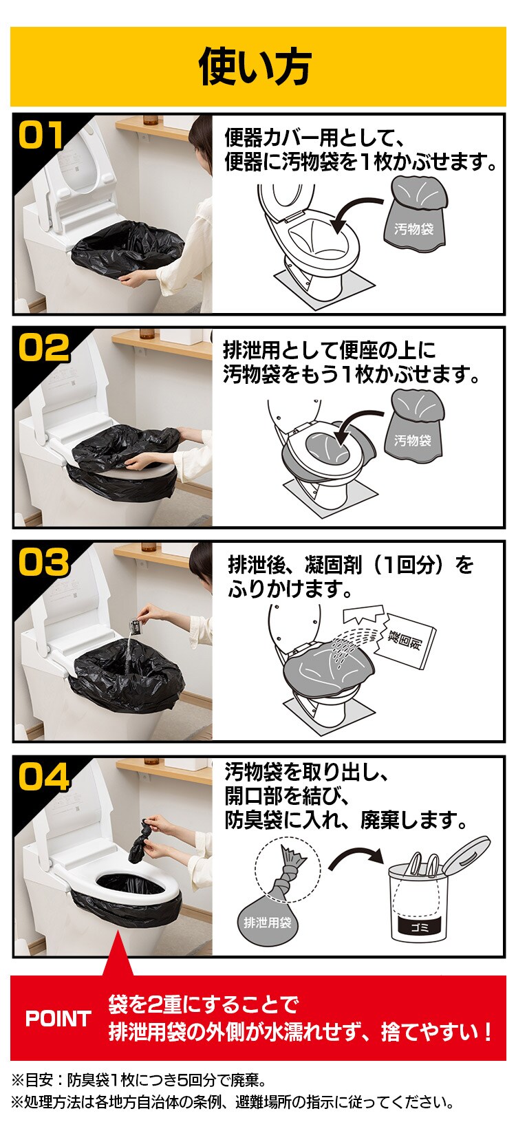 非常用トイレセット 10g 30回分 BTS10-30 4