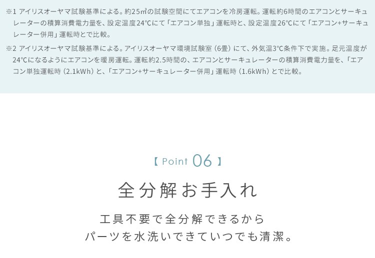 【分解丸洗い】サーキュレーター 32畳 DCモーター 上下左右首振り PCF-CD15TECA-W ホワイト9