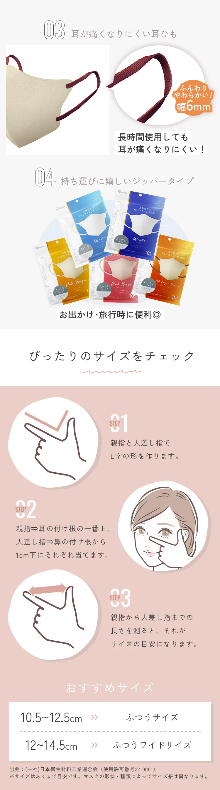 【10枚】FASHIONABLE MASK 立体 ふつうワイドサイズ 10枚入 RN-FA10MW ホワイト【代引き不可】2