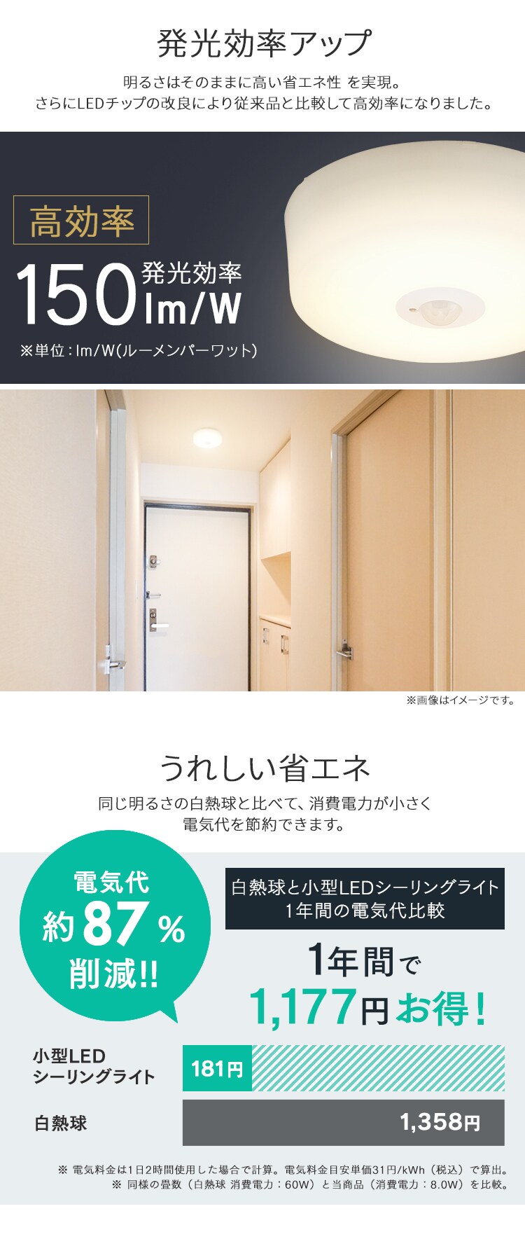 小型シーリング 照明 人感 1200lm 3畳 キッチン お風呂 寝室 電球色 人感有り SCL12L-MS-H6