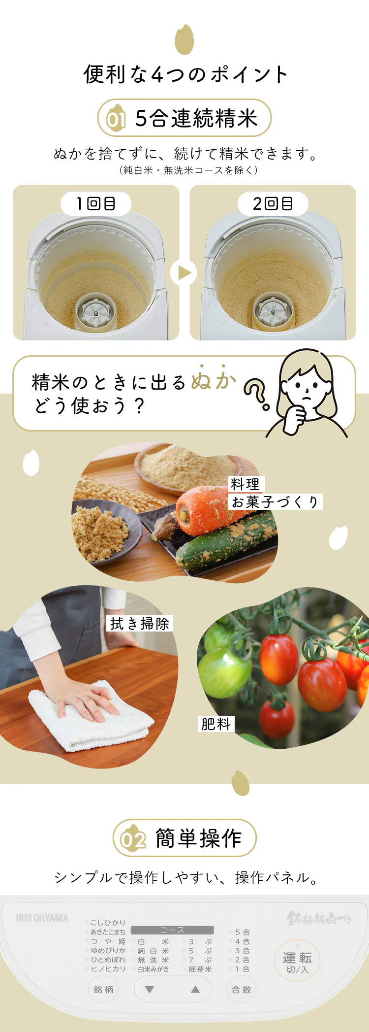 精米機 米屋の旨み 銘柄純白づき ブラック4