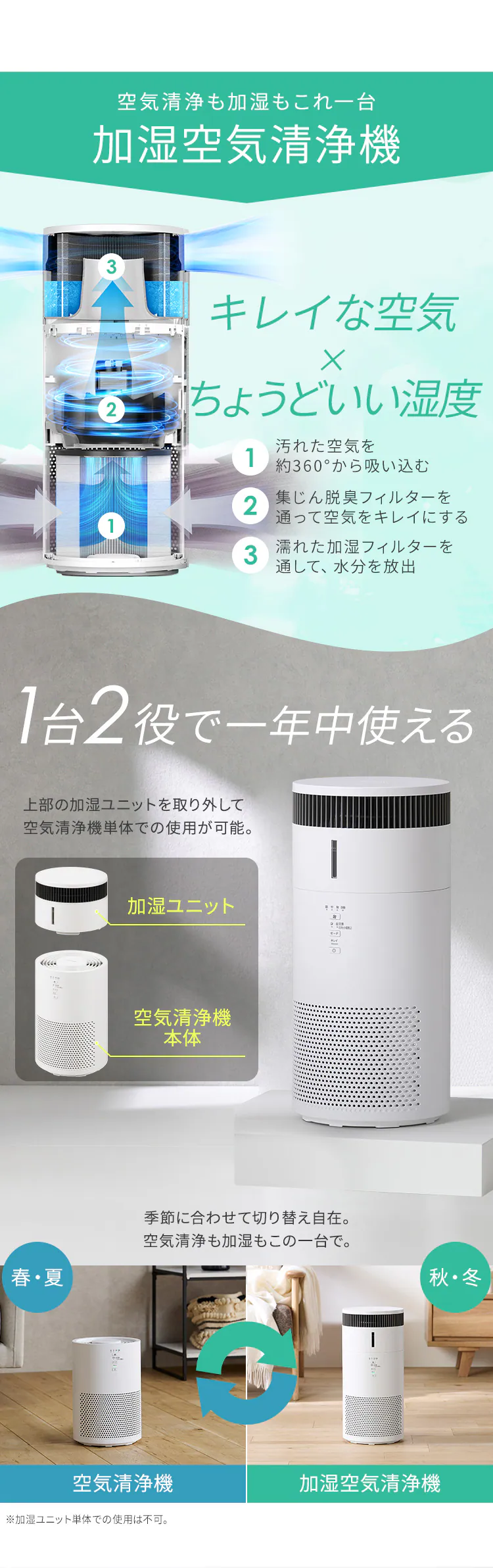 加湿空気清浄機 10畳 AAP-SH20B-H グレー8