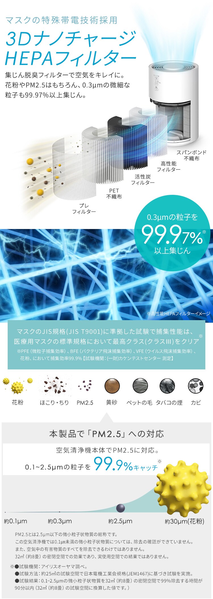 空気清浄機 10畳 KAP-S203-W ホワイト［B］1