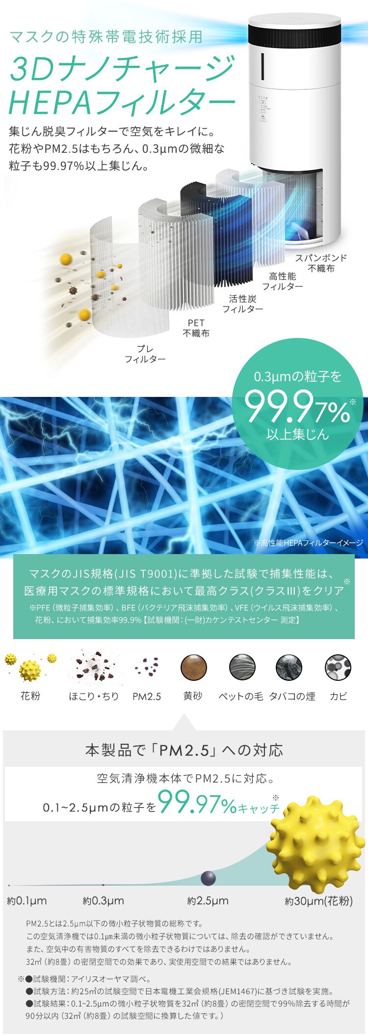 加湿空気清浄機 16畳 KAP-SH302-W ホワイト［B］1