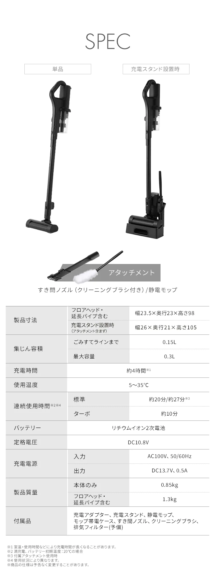 充電式サイクロンスティッククリーナー SCD-R4P-B ブラック5