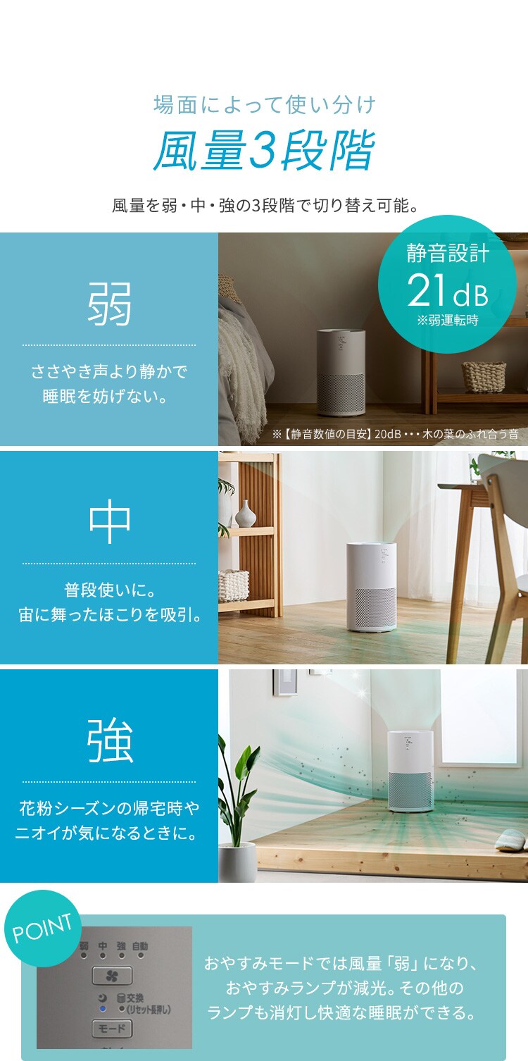 加湿空気清浄機 20畳 AAP-SH40A-W ホワイト5