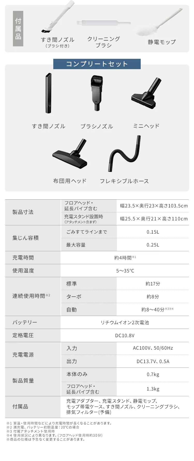 充電式サイクロンスティッククリーナー SCD-230P-W ホワイト11