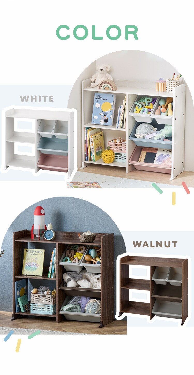  本棚付トイハウスラック HTHR-34R ホワイト5