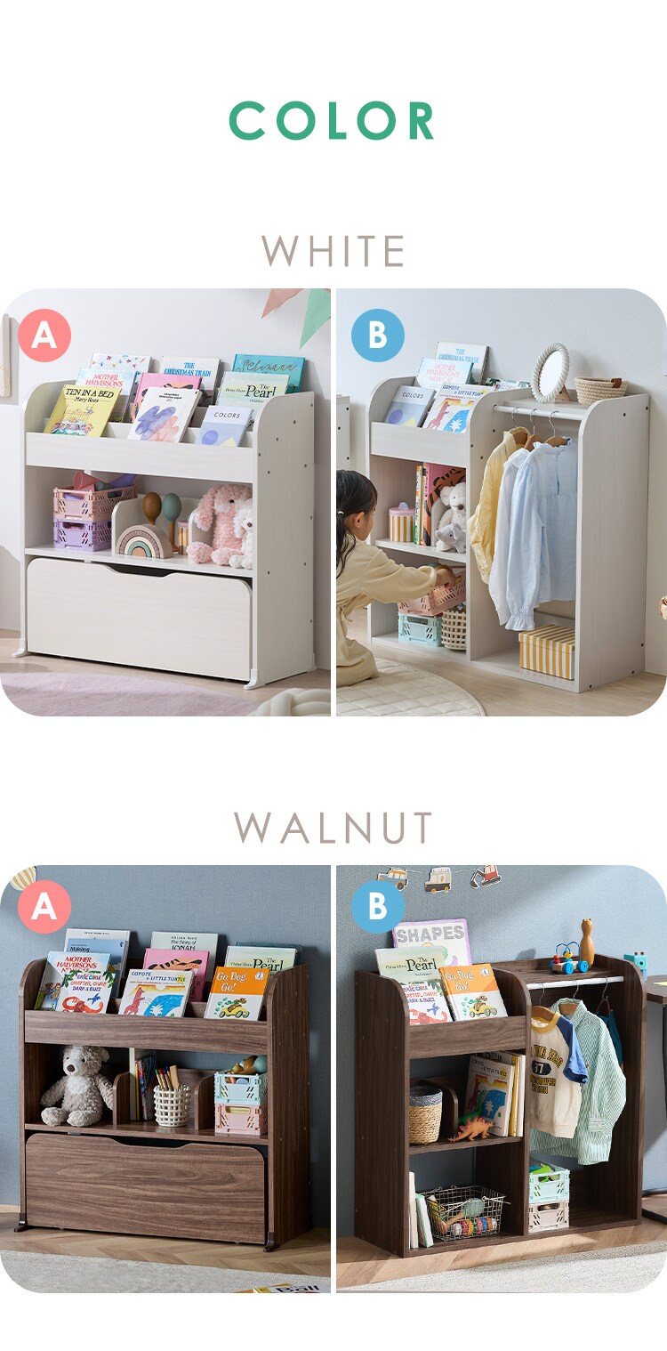 おもちゃ 収納 ラック 絵本棚 収納カートトイハウスラック STHR-830 ウォールナット6