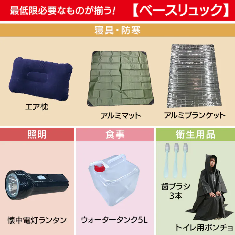 ★新商品★防災 リュックベースセット BRB-4 ブラック4