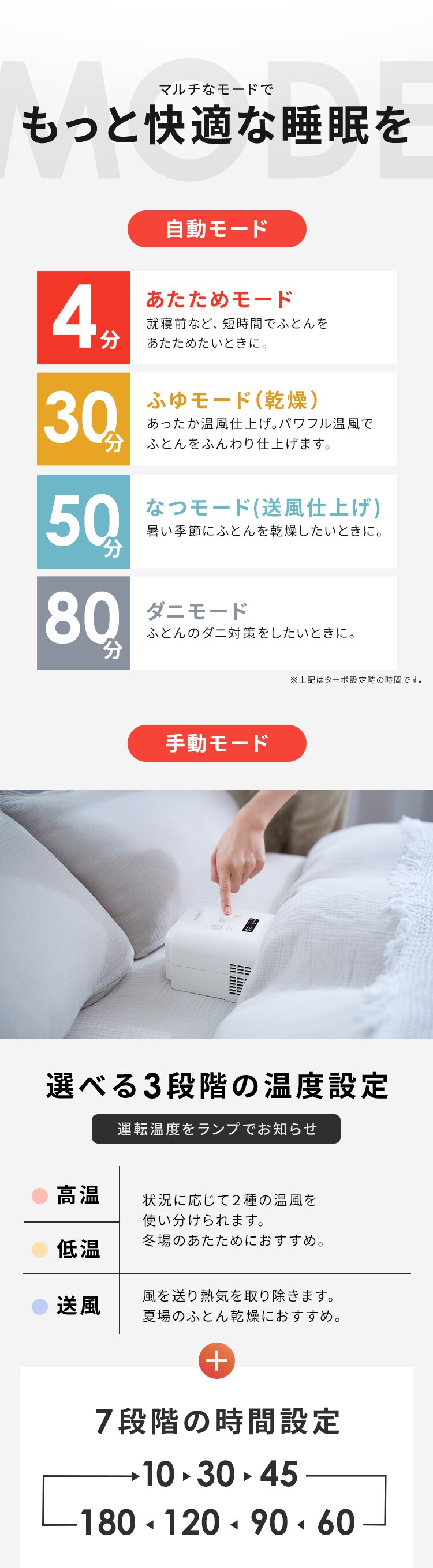 ふとん乾燥機 カラリエmini TURBO ツインノズル JSK-W10-W ホワイト10