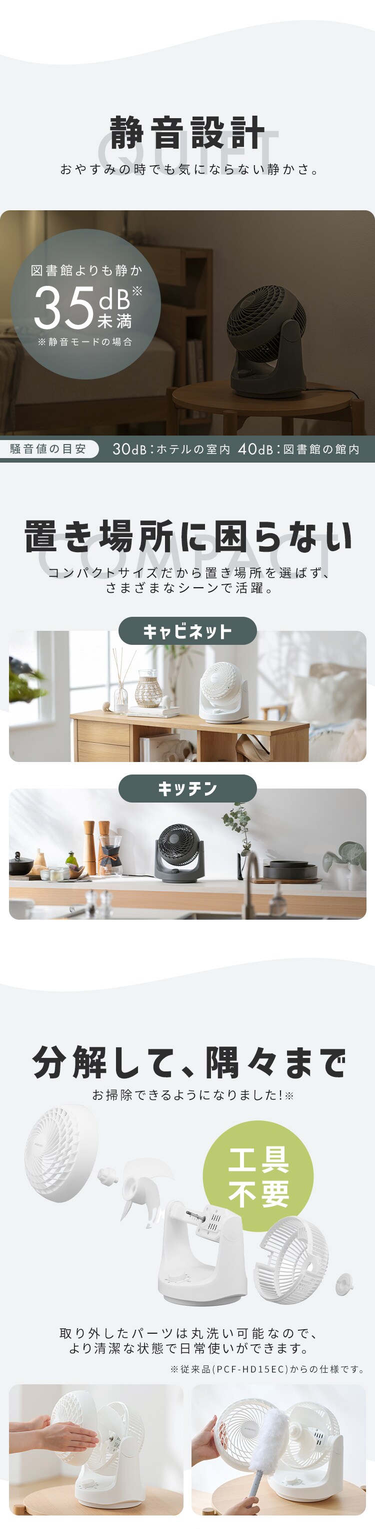 マカロン型サーキュレーター メカ式PCF-MKM15EC ホワイト5