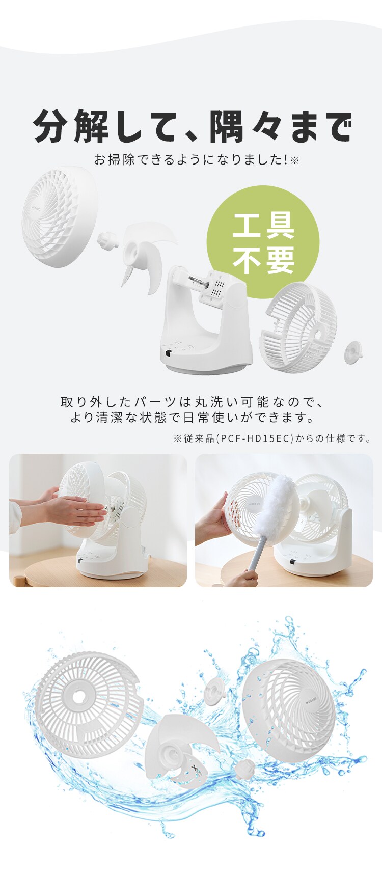マカロン型サーキュレーター マイコン式PCF-MKC15EC ホワイト6