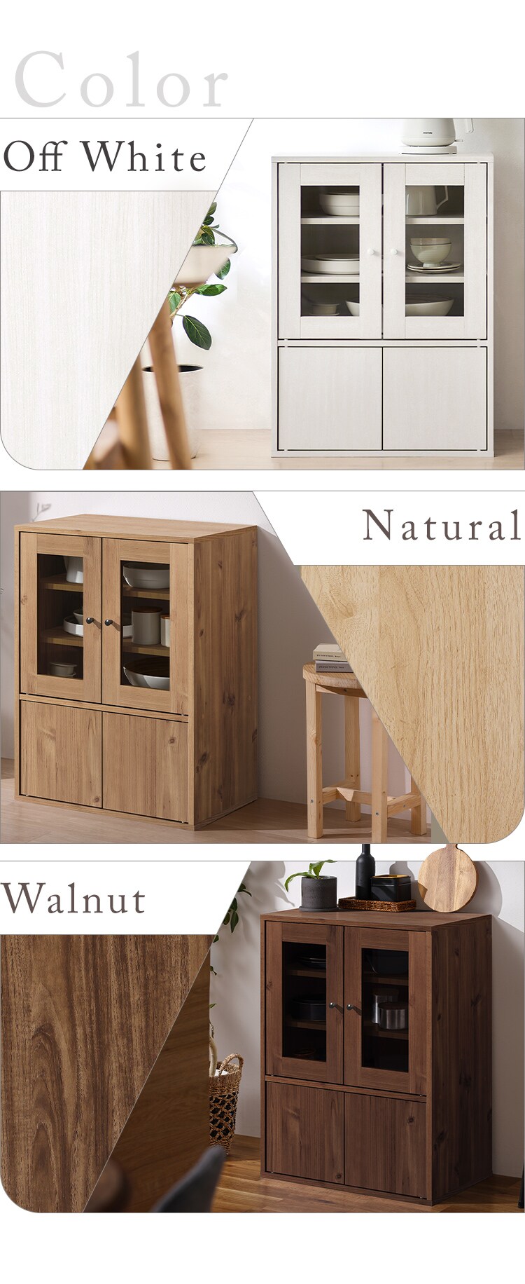 リニューアルしました★ガラスキャビネット GKN-9060R オフホワイト5