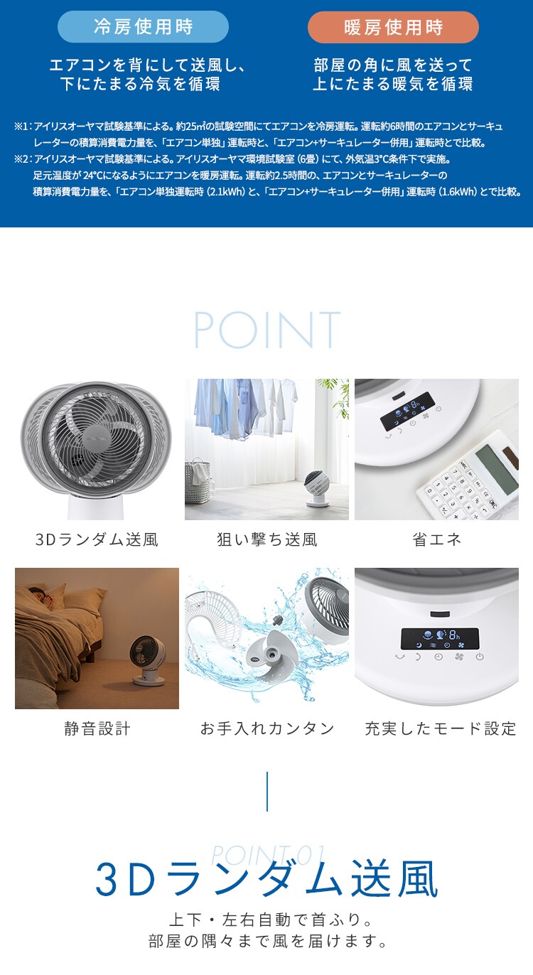 サーキュレーターアイ DC JET 18cm PCF-SDC18T-EC-W ホワイト3