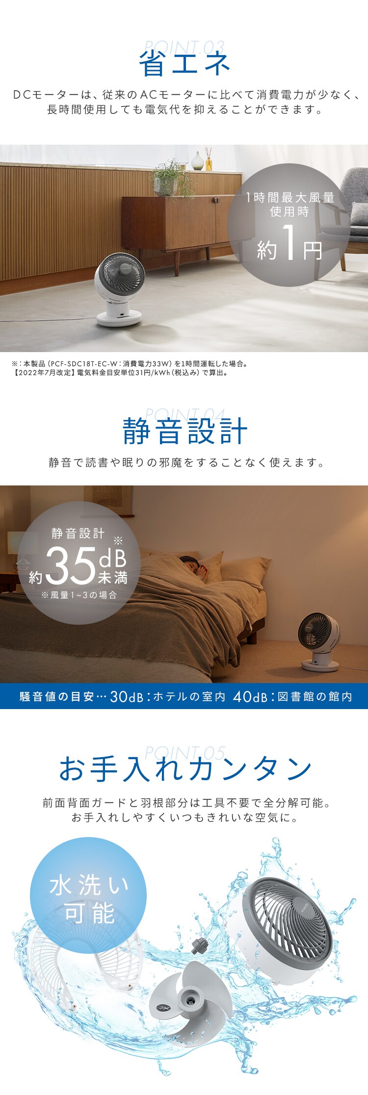 サーキュレーターアイ DC JET 18cm PCF-SDC18T-EC-W ホワイト7