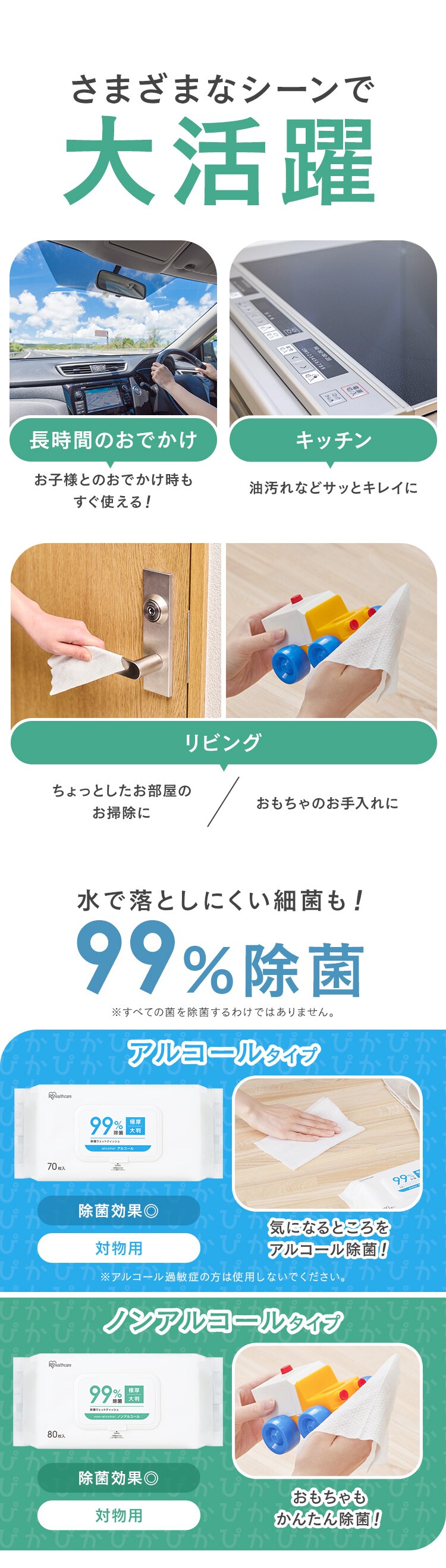 【480枚】蓋つき除菌ウェットティッシュ ノンアルコールタイプ 80枚入&times;6個 FWT-80N3