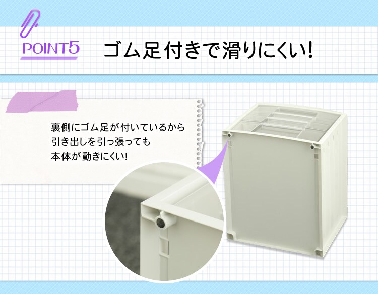 ゴム足付きで滑らない!
