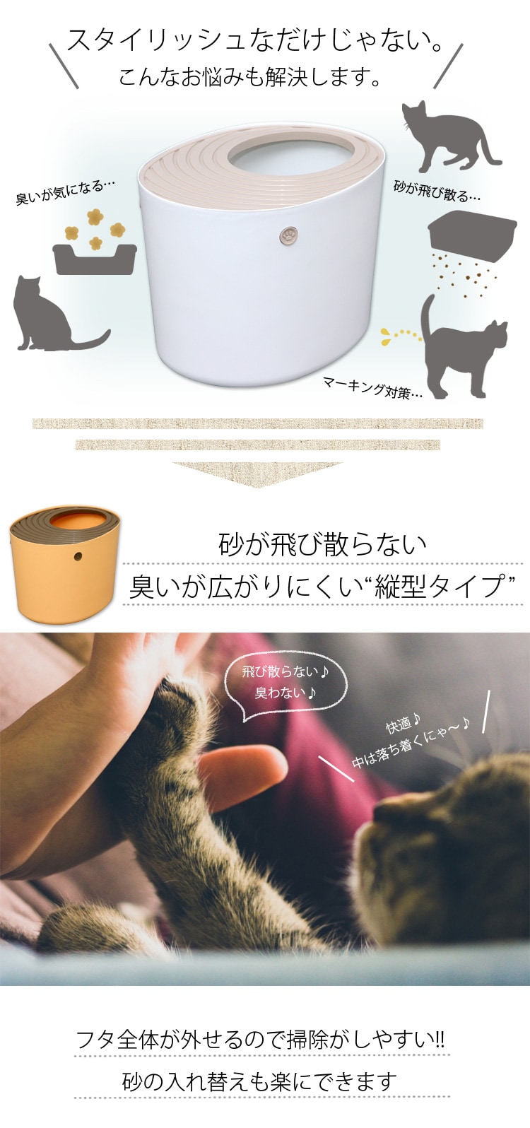 上から猫トイレ PUNT-530 ホワイト P227724 │アイリスプラザ│アイリスオーヤマ公式通販サイト