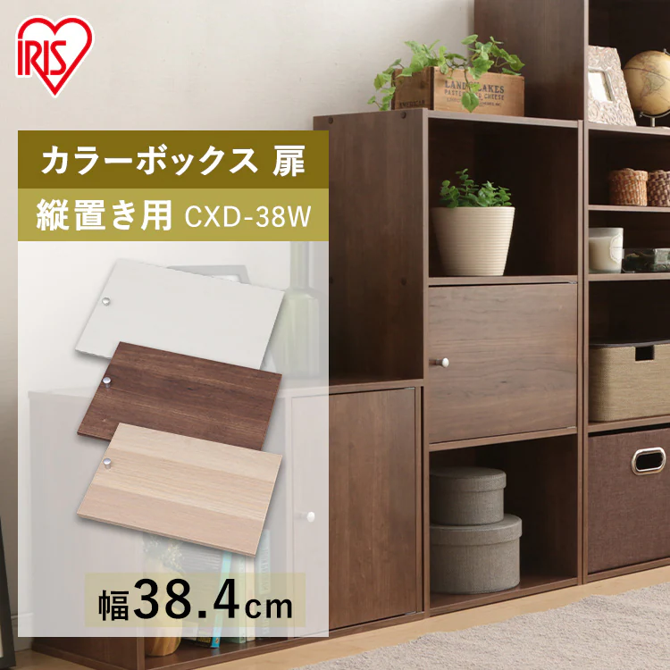 【縦置き用】カラーボックス用木製扉 CXD-38W 全6色0