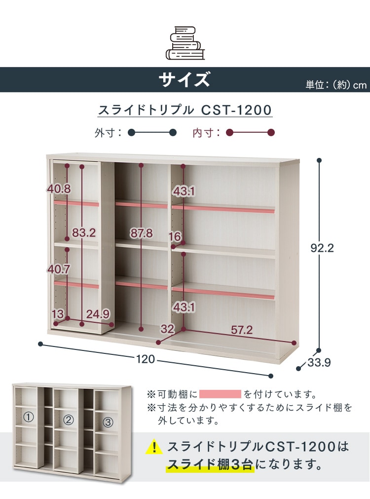 コミックラック スライドトリプル CST-1200 ウォルナット K228573
