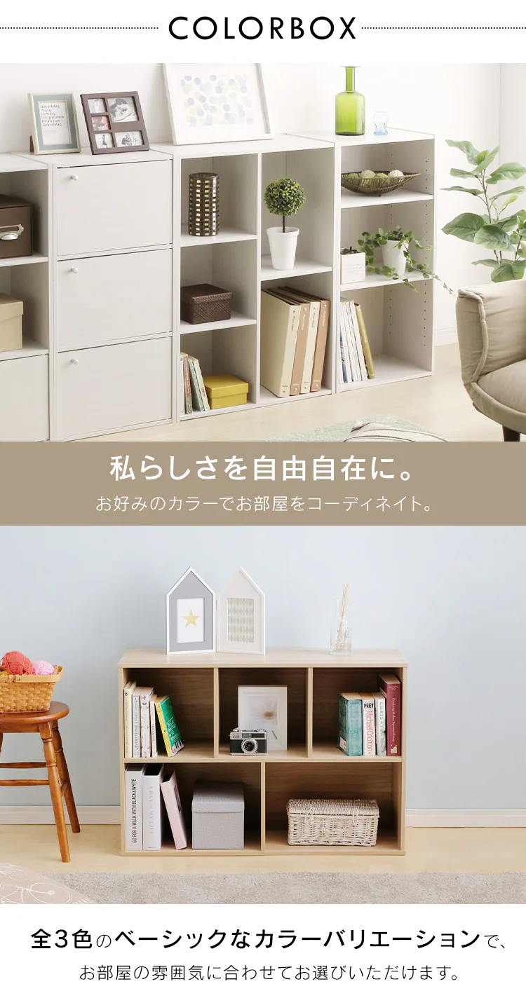 【完売品】【2列タイプ】 カラーボックス CX-23C ナチュラル 2