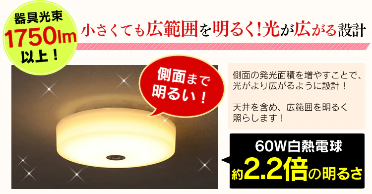 LED小型シーリングライト 1750lm 人感センサー付 電球色 SCL18LMS-E 2