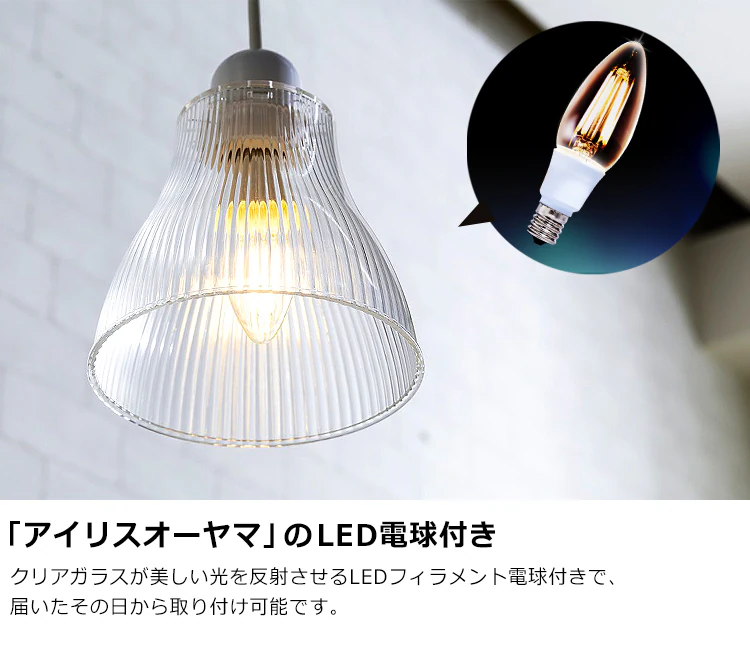 「アイリスオーヤマ」のLED電球付き