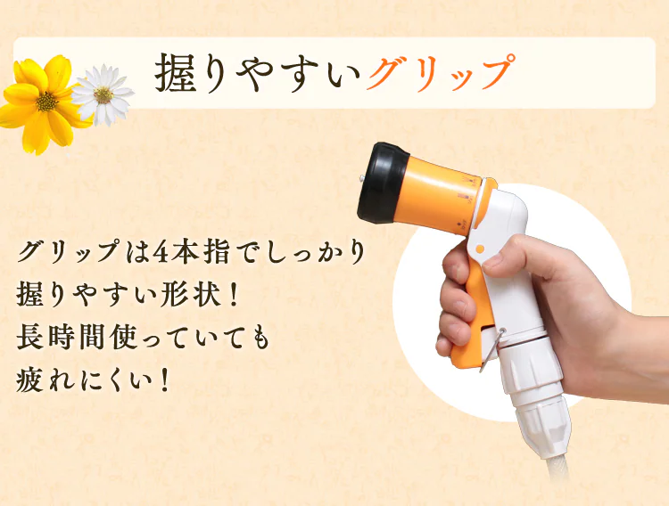 ホースリール 15m フルカバー 温水対応 水流切り替え6種 OCHR-15 ホワイト/オレンジ【2年保証付き】10