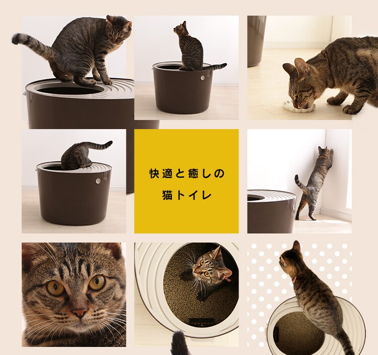 上から猫トイレ システムタイプ ベージュ/ブラウン PUNT-530S P252039F│アイリスプラザ│アイリスオーヤマ公式通販サイト