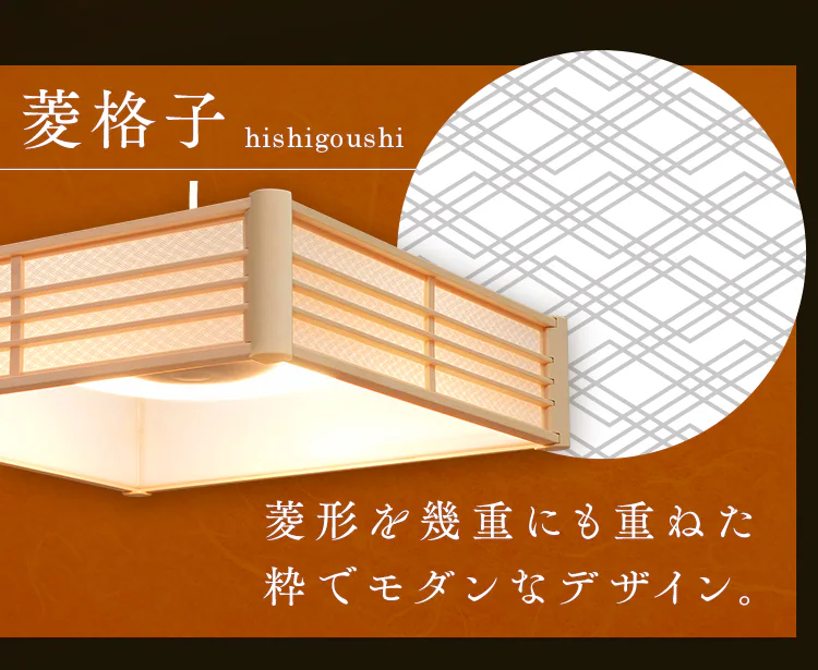 ペンダントライト 和風 12畳 調光/調色 菱格子 メタルサーキットシリーズ PLM12DL/DL-HG4