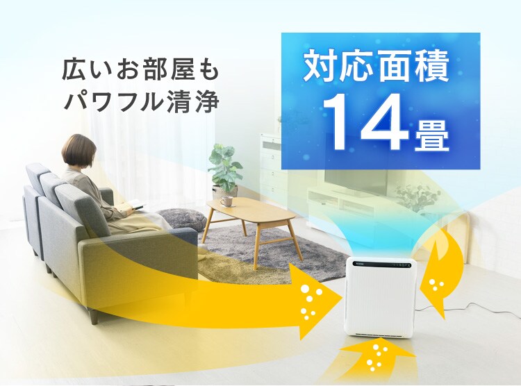 【ペット用活性炭フィルター付き】空気清浄機〔ホコリセンサー付〕 PMAC-100-S ホワイト／グレー5