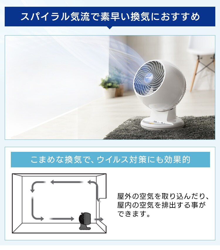 サーキュレーター 8畳 コンパクト 上下左右首振り PCF-C15T 16