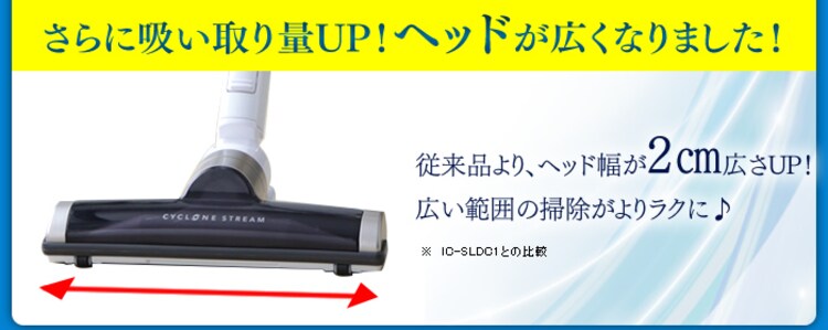 【訳あり】極細軽量スティッククリーナー IC-SLDC4-W パールホワイト6